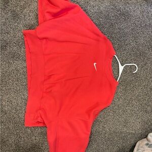 Nike Red Cropped Sweatshirt